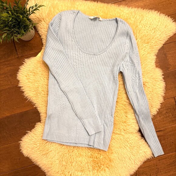 Rolla’s Ribbed Knit Sweater 100% Cotton - M – Baby Blue – EUC - Picture 1 of 6
